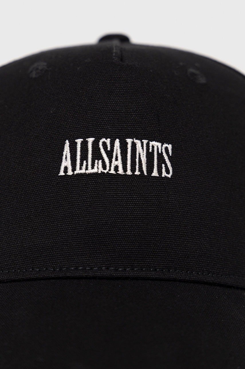

Бавовняна кепка AllSaints колір чорний однотонна
