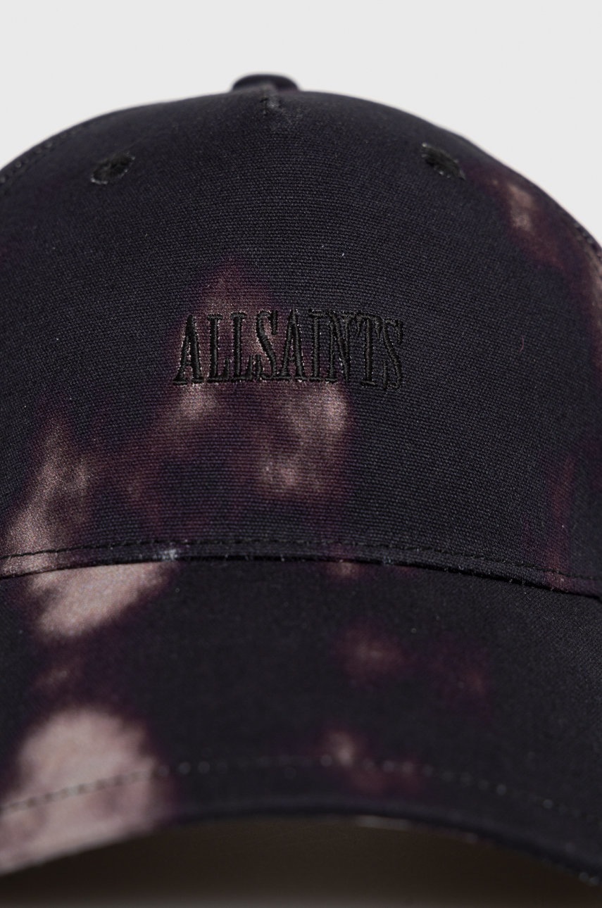 

Хлопковая кепка AllSaints цвет фиолетовый с аппликацией