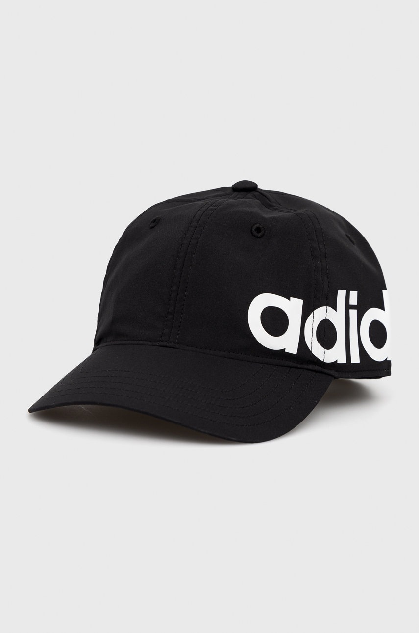 

Кепка adidas колір чорний з принтом