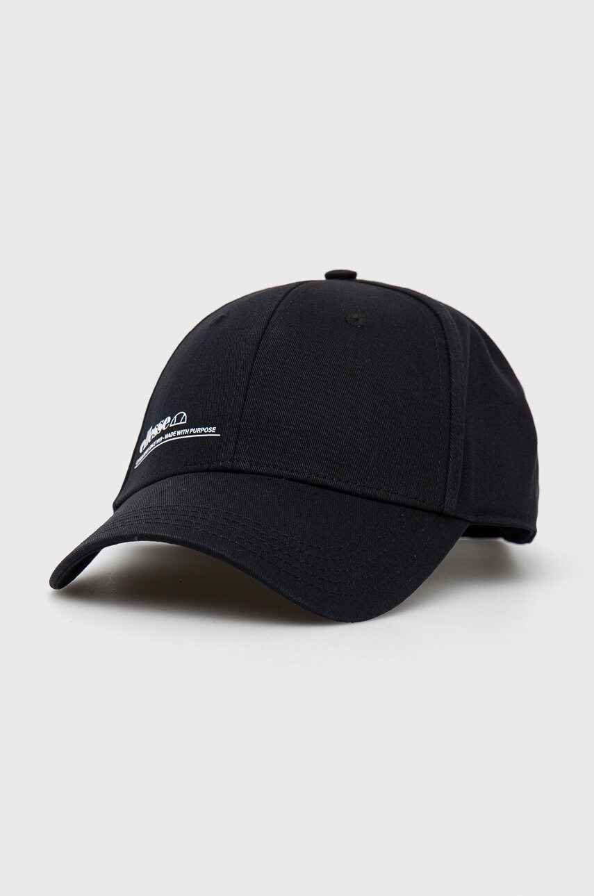 Ellesse șapcă de baseball din bumbac culoarea negru, cu imprimeu