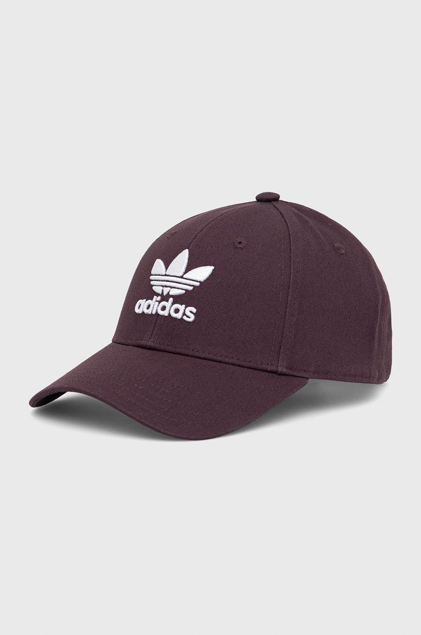 adidas Originals șapcă de baseball din bumbac culoarea violet, cu imprimeu