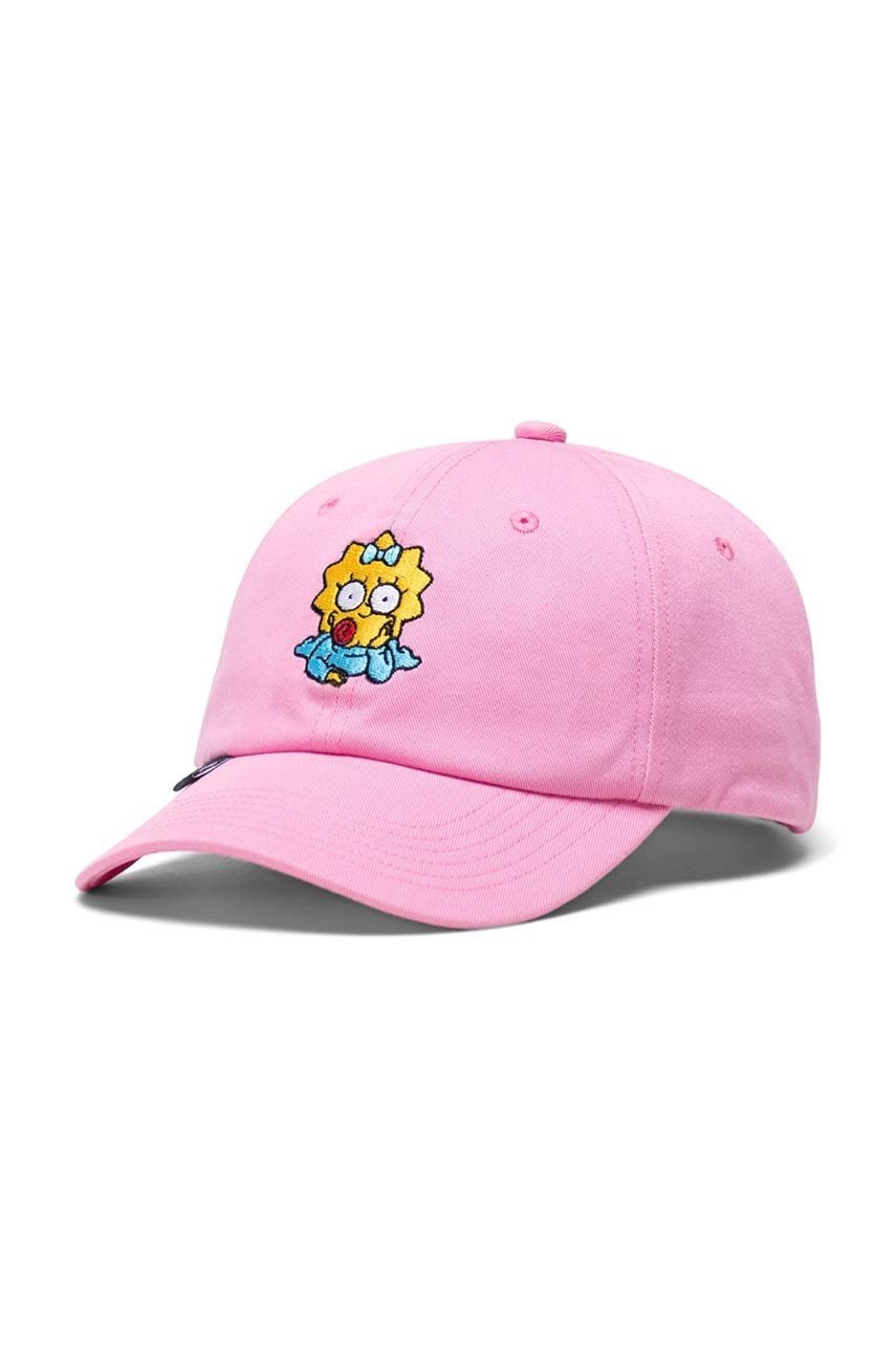 

Хлопковая кепка Herschel X The Simpsons цвет розовый с аппликацией