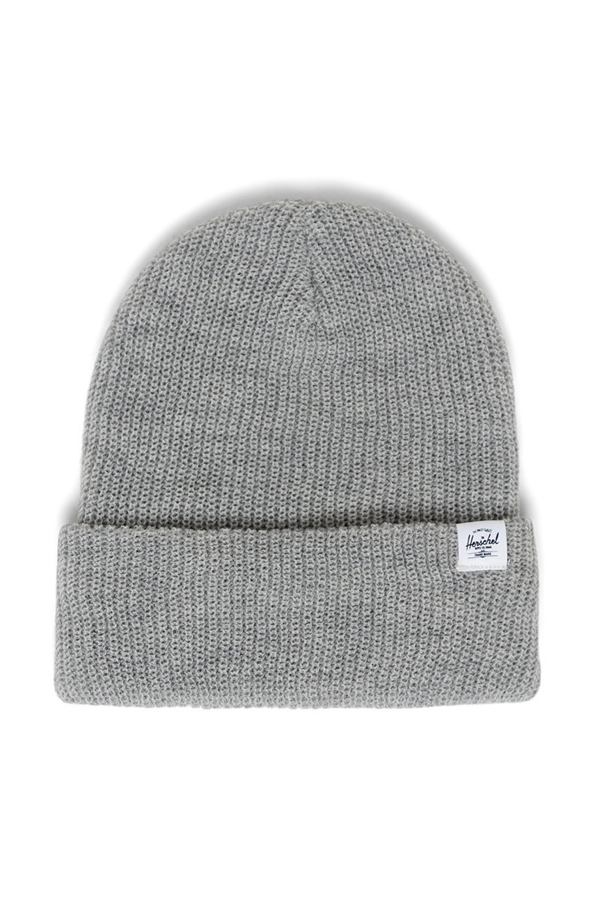 

Шапка Herschel в сиво с фина плетка, Сив