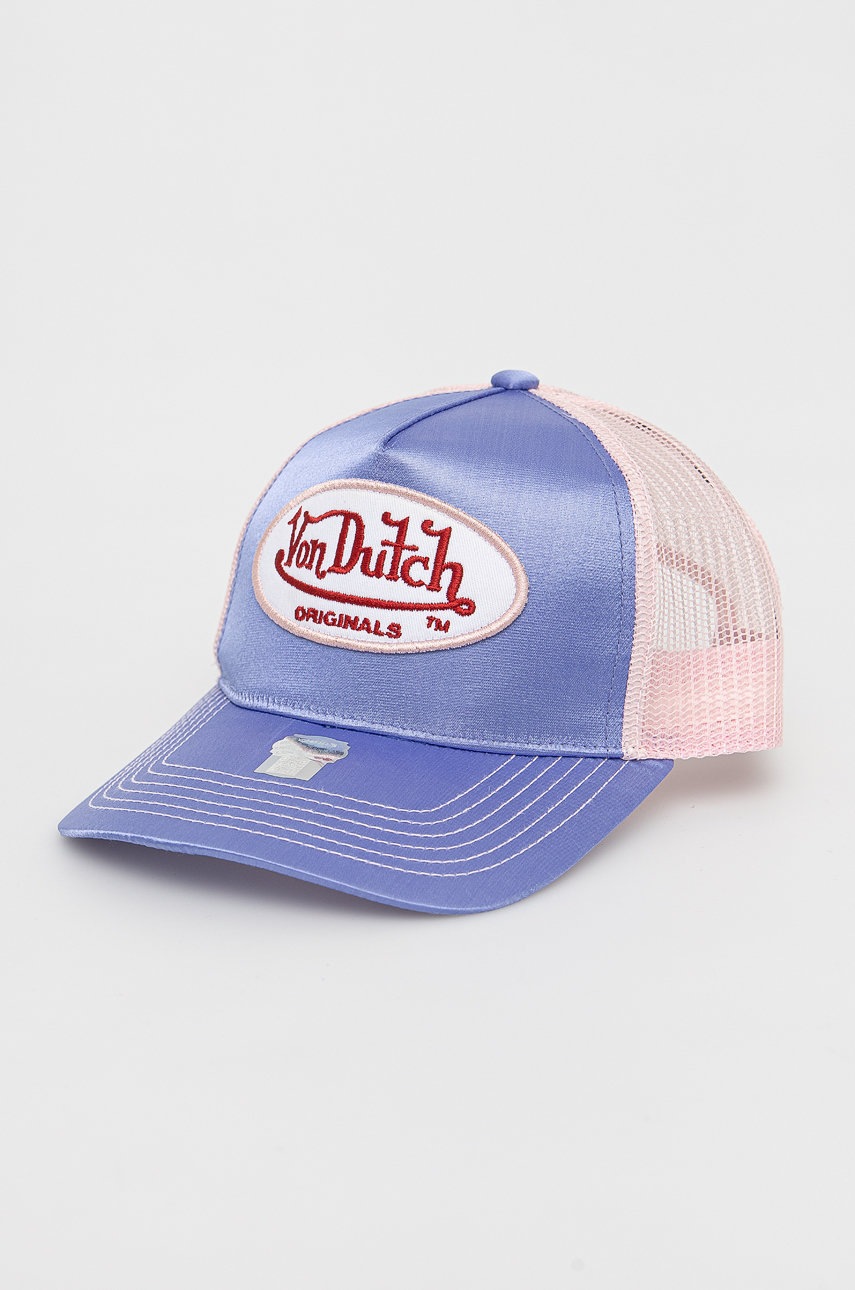 

Шапка с козирка Von Dutch с апликация, Син