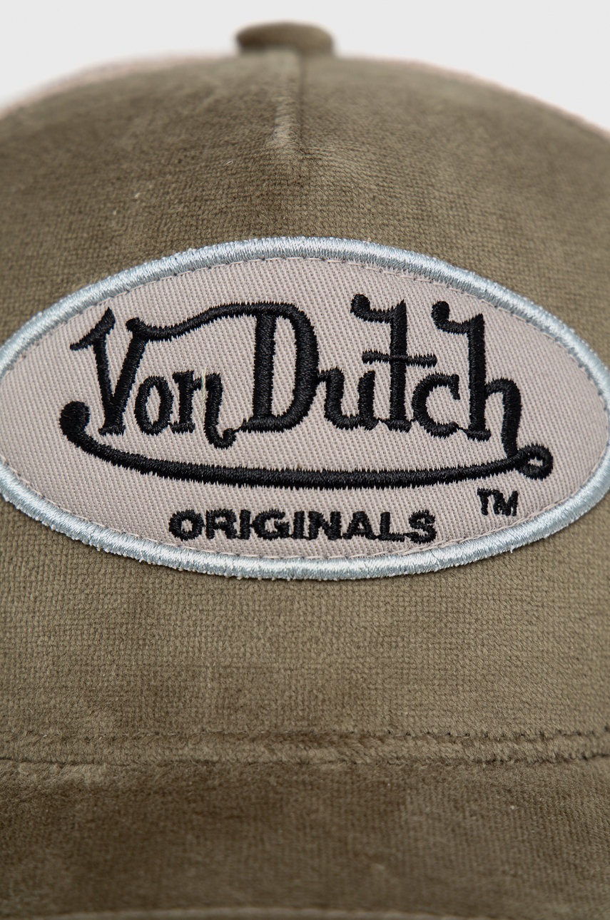 

Кепка Von Dutch колір зелений з аплікацією