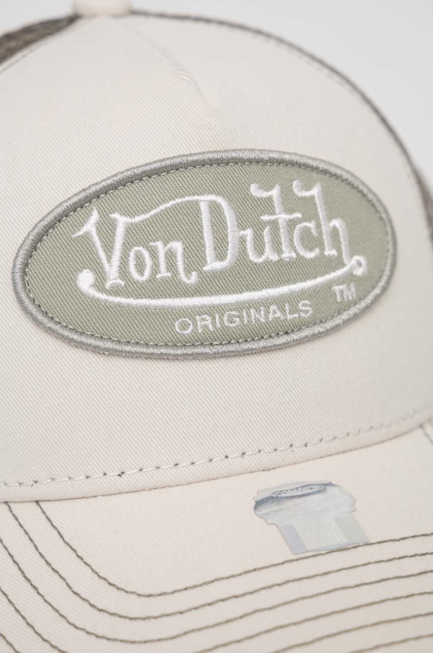 

Кепка Von Dutch колір зелений з аплікацією
