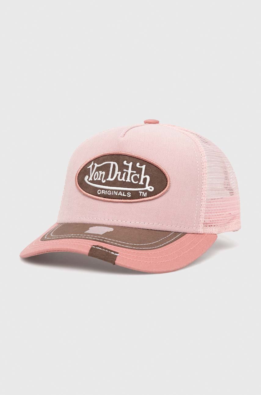 

Шапка с козирка Von Dutch в розово с апликация, Розов