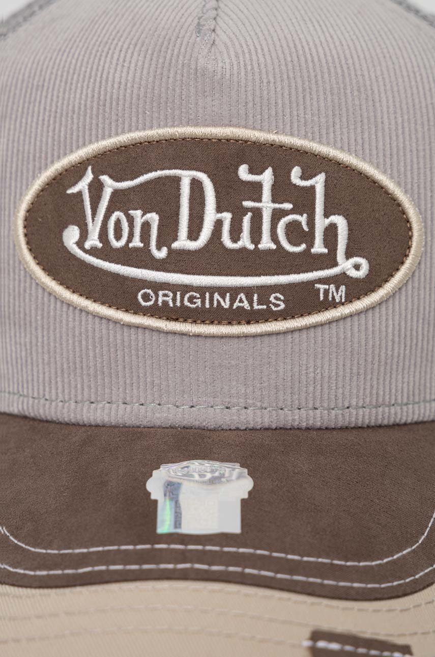 

Кепка Von Dutch колір бежевий з аплікацією