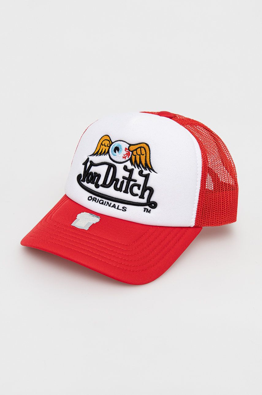 Von Dutch sapca culoarea rosu, cu imprimeu