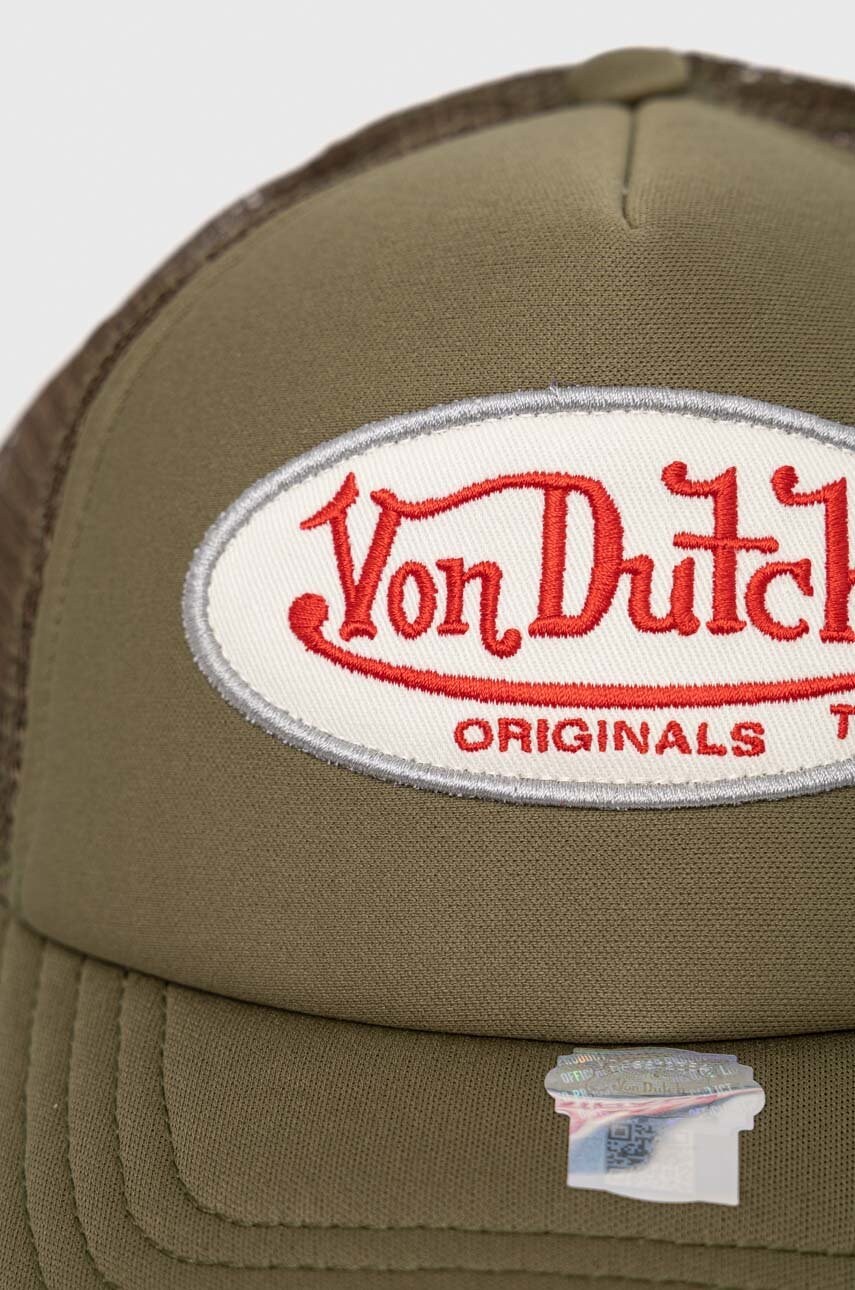 

Кепка Von Dutch колір зелений з аплікацією