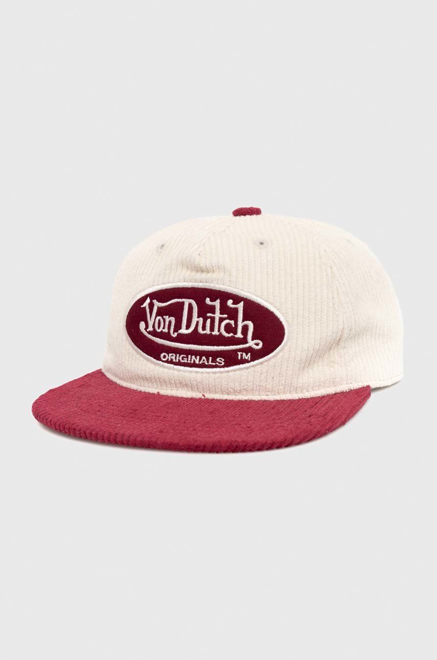 Levně Bavlněná baseballová čepice Von Dutch červená barva, s aplikací