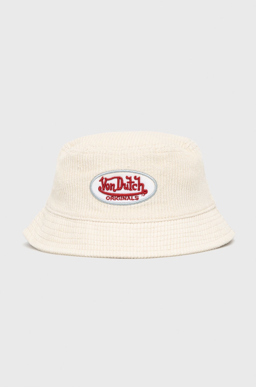 

Памучна капела Von Dutch в бежово от памук, Бежов