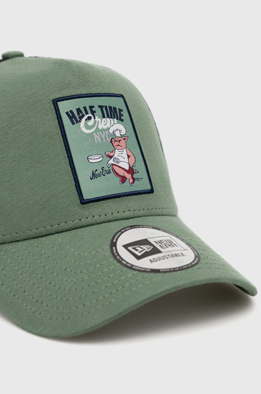 

Кепка New Era колір зелений з аплікацією