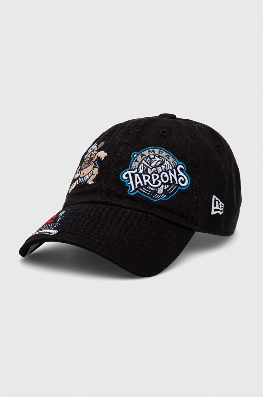 New Era șapcă de baseball din bumbac culoarea negru, cu imprimeu
