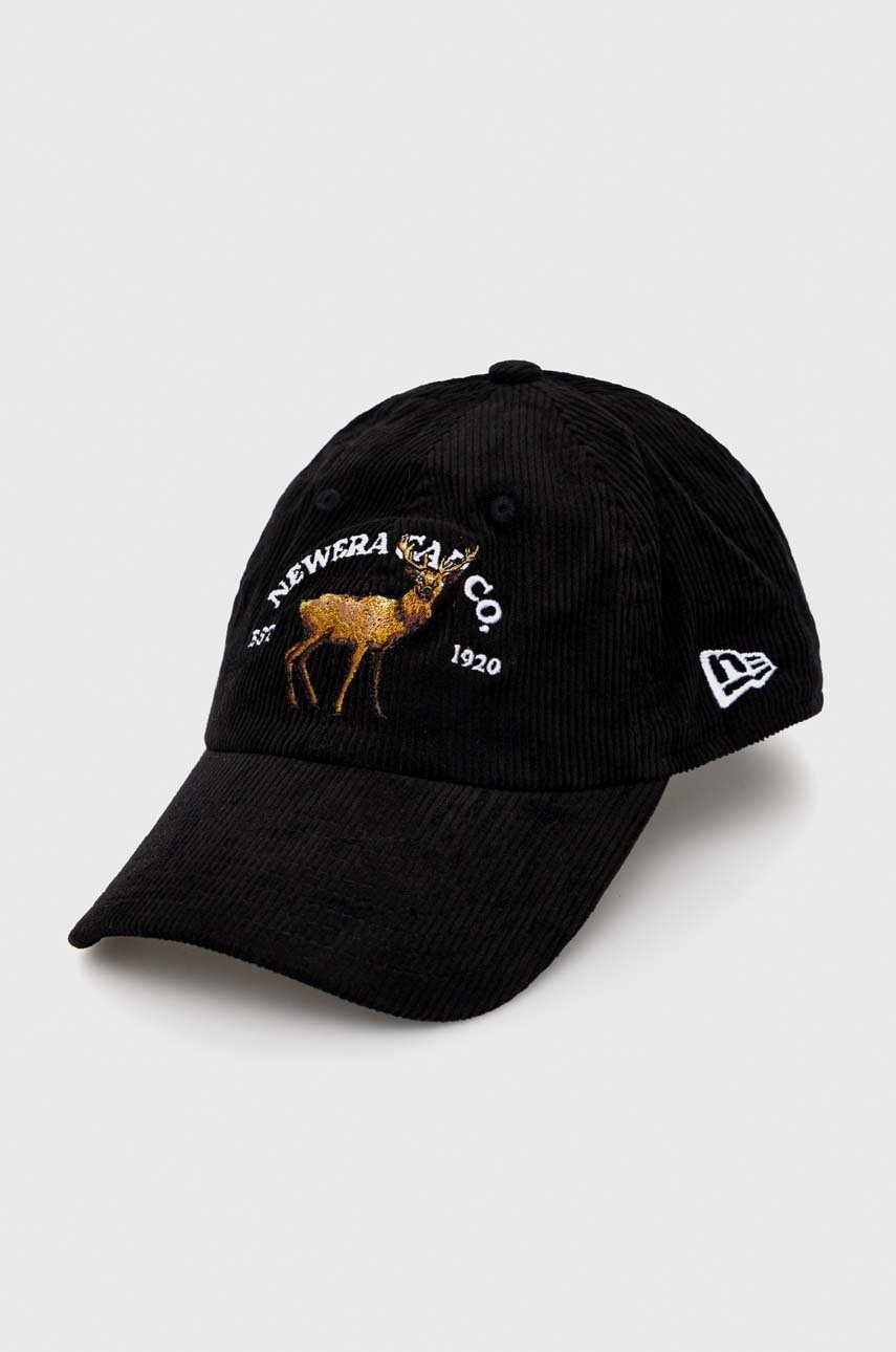 

Шапка с козирка New Era в черно с апликация, Черен