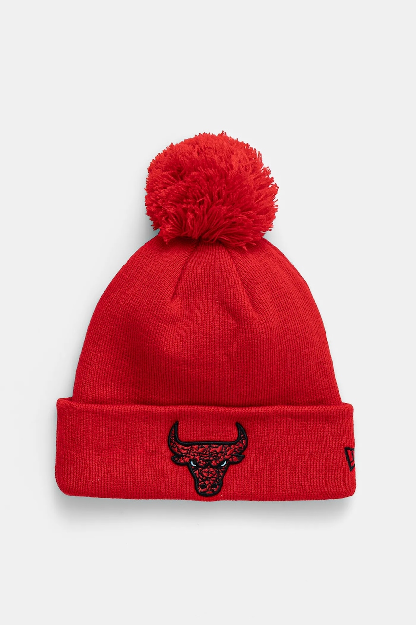 New Era caciula culoarea rosu, din tricot gros New Era caciula culoarea rosu, din tricot gros