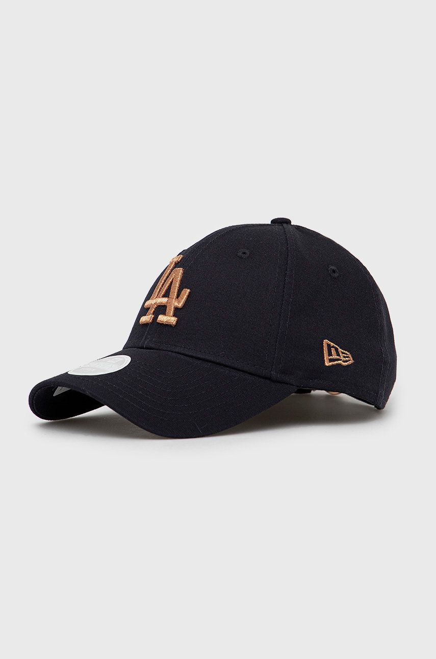 New Era șapcă de baseball din bumbac culoarea albastru marin, cu imprimeu
