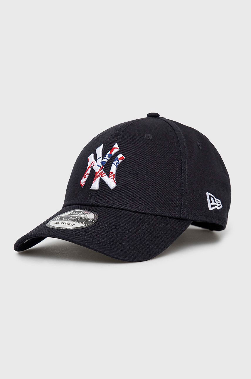 New Era șapcă de baseball din bumbac culoarea albastru marin, cu imprimeu