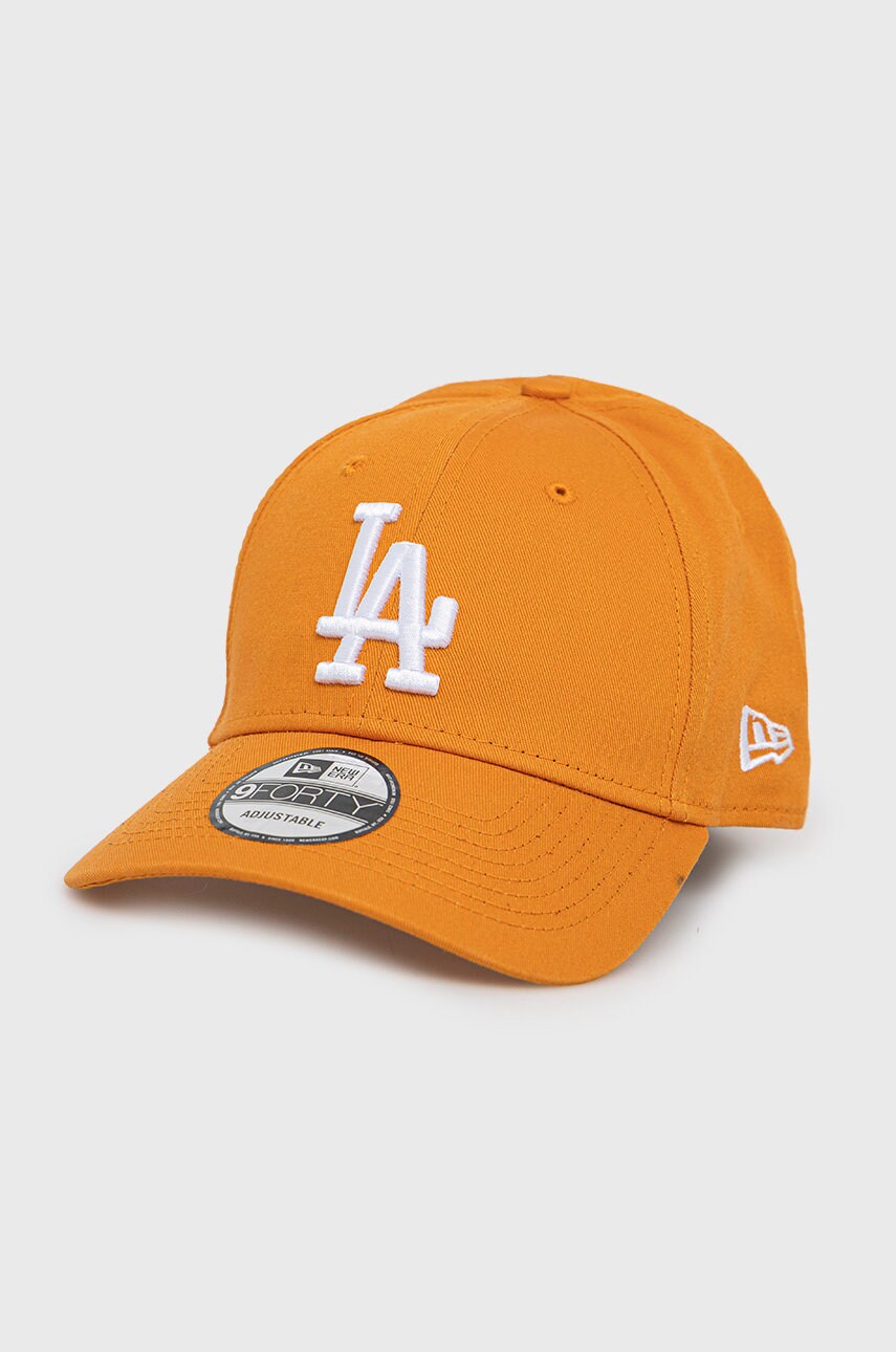 New era șapcă de baseball din bumbac culoarea portocaliu, cu imprimeu
