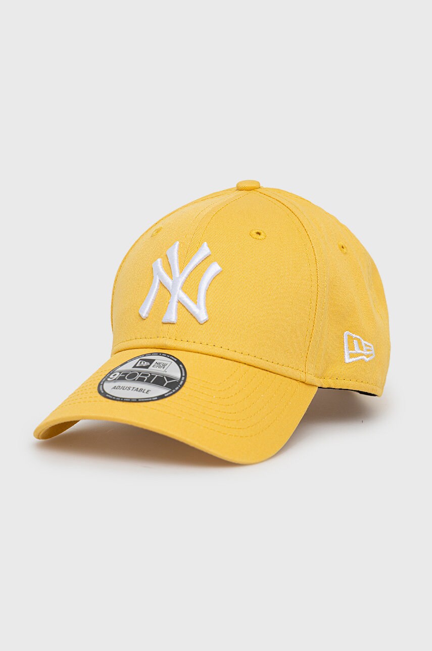 New era șapcă de baseball din bumbac culoarea galben, cu imprimeu