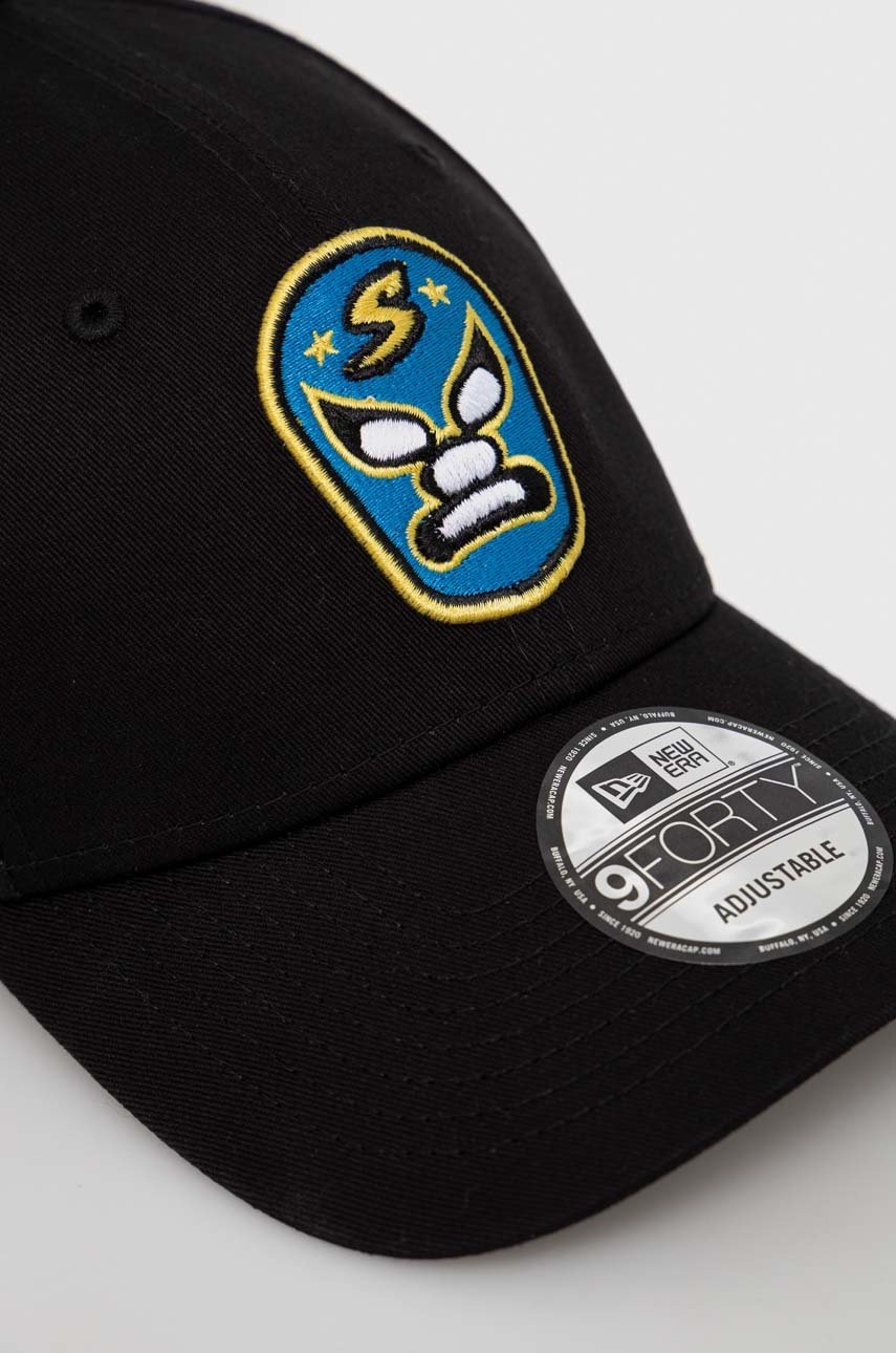 

Хлопковая кепка New Era цвет чёрный с аппликацией