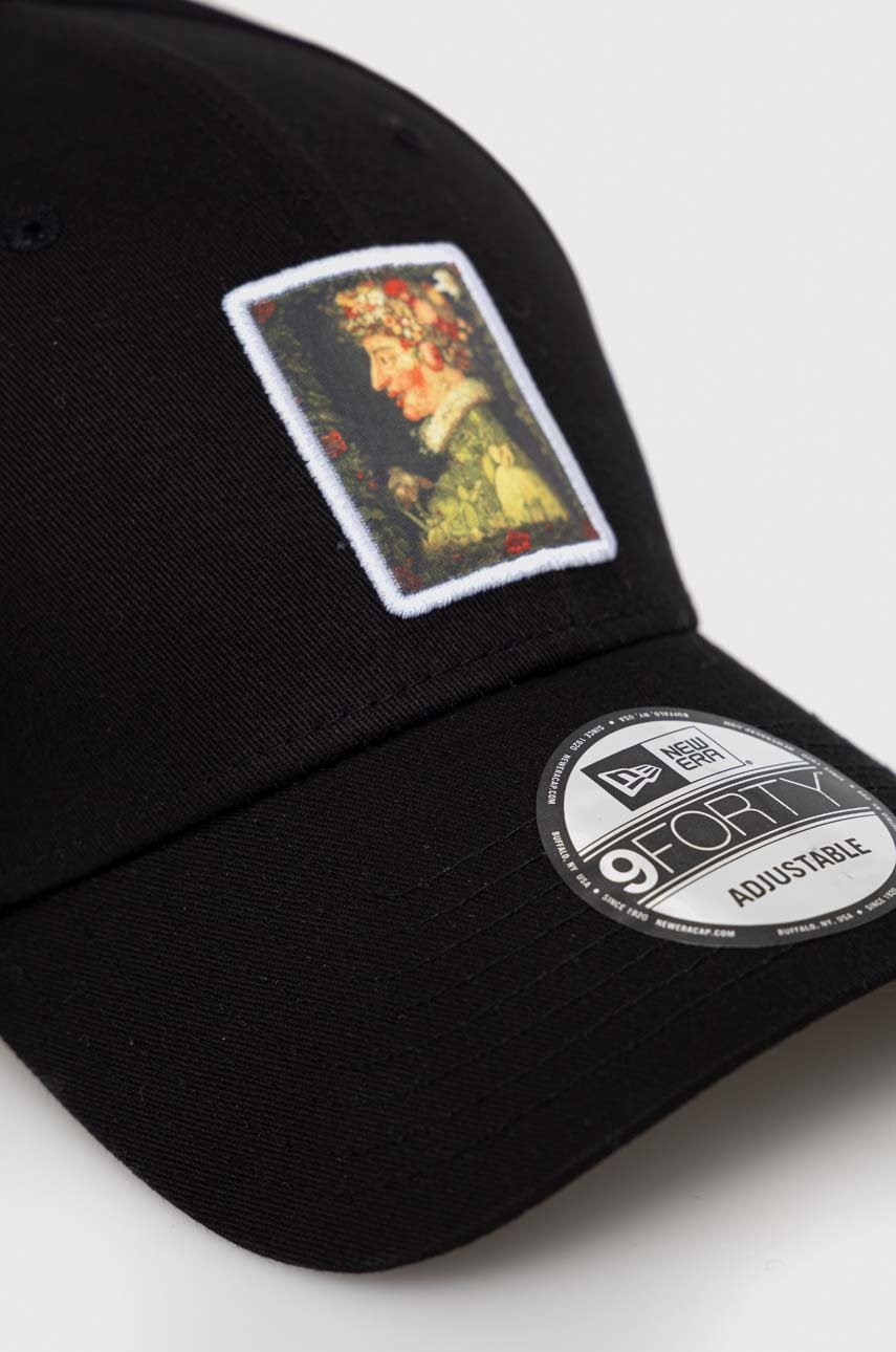 

Хлопковая кепка New Era цвет чёрный с аппликацией