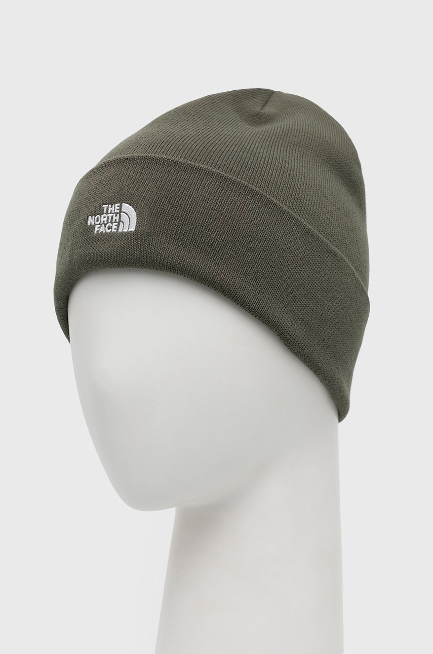 

Шапка The North Face цвет зелёный из толстого трикотажа