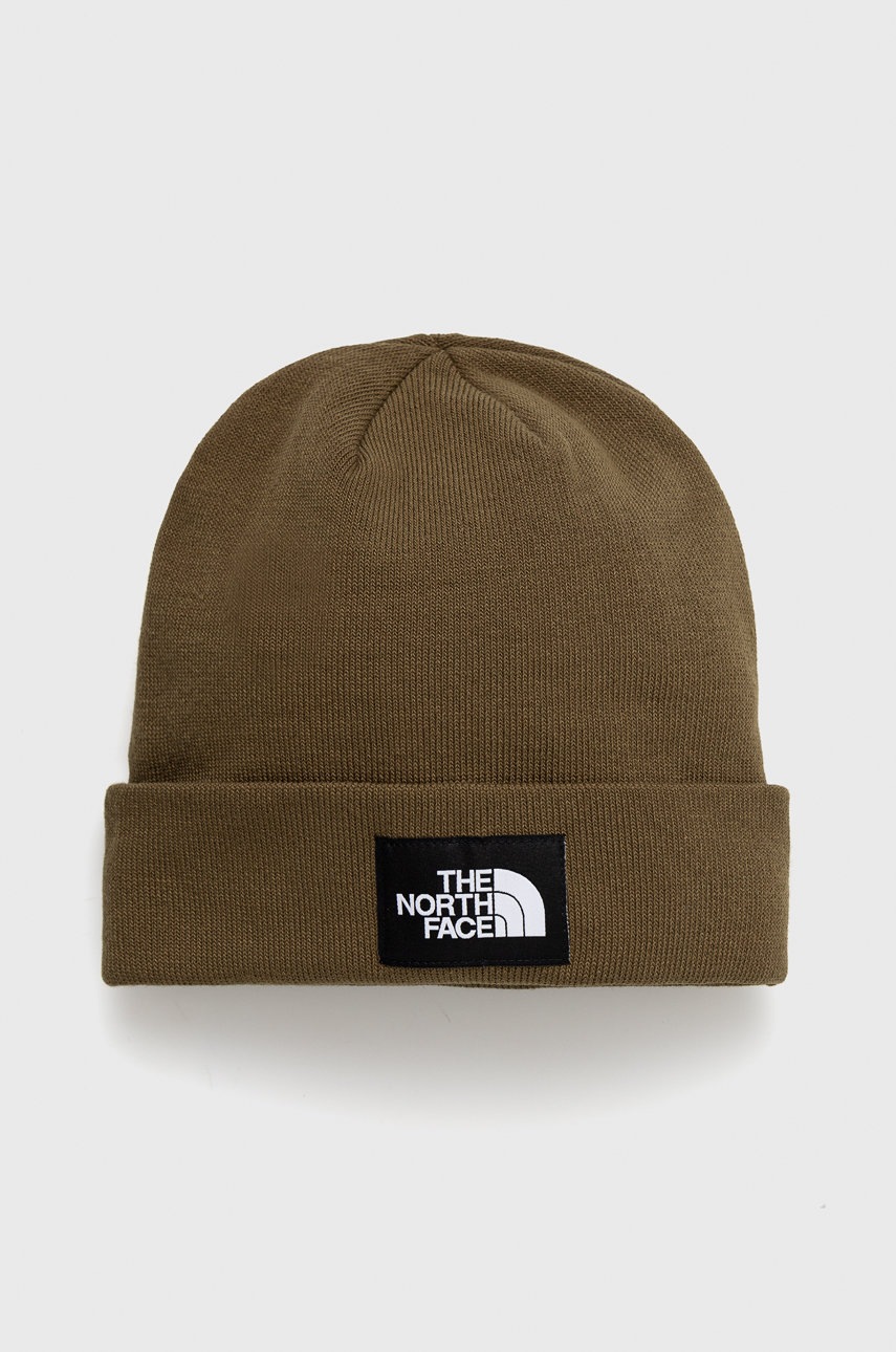 

Шапка The North Face в зелено с фина плетка, Зелен