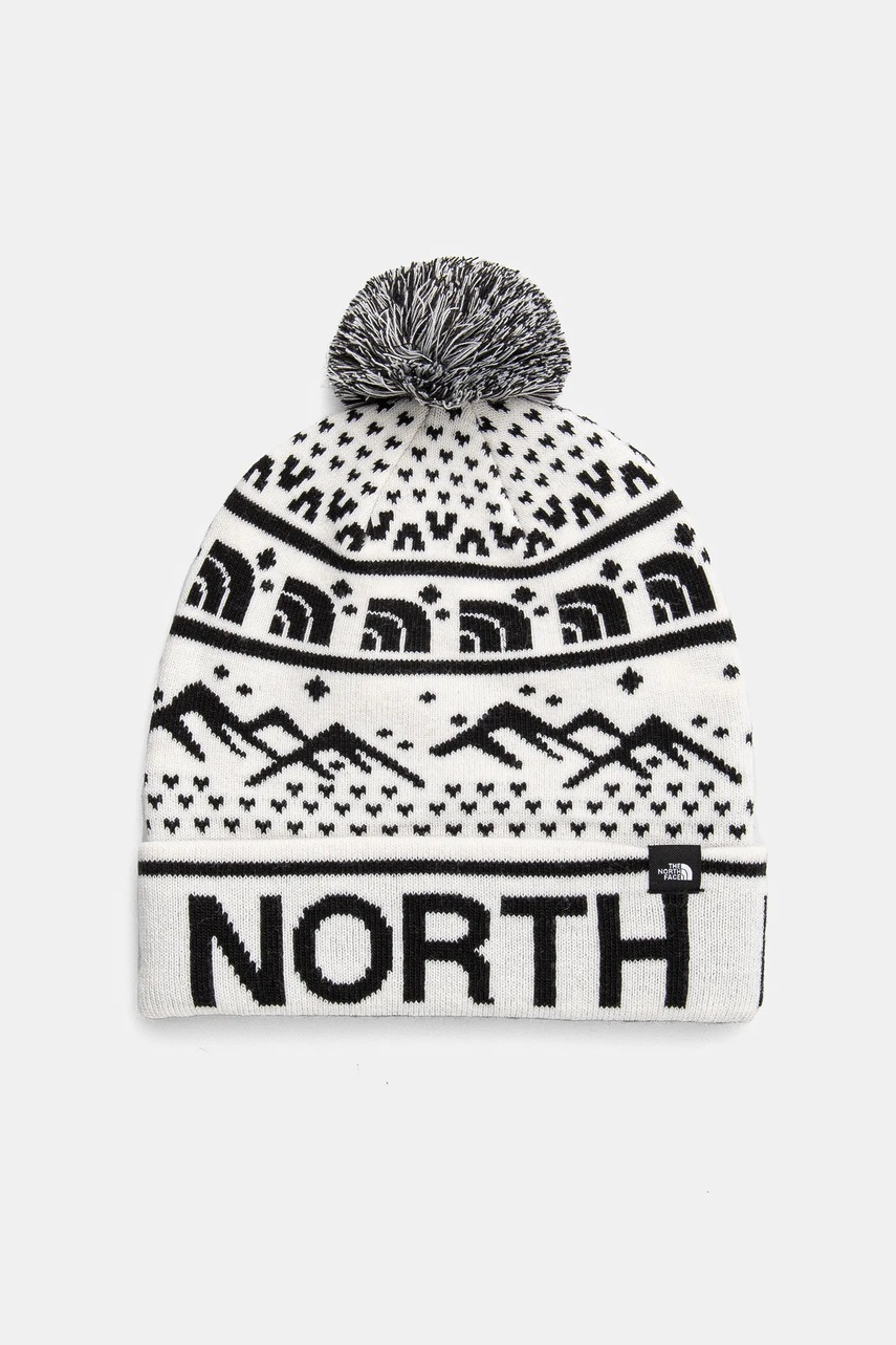 

Шапка The North Face в бяло от плътен трикотаж, Бял