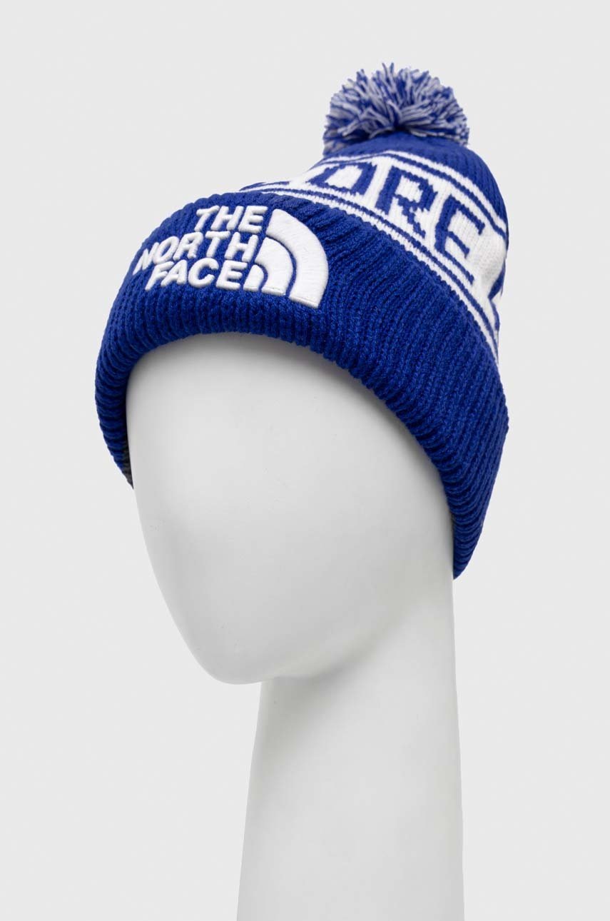 

Шапка The North Face колір синій з товстого трикотажу