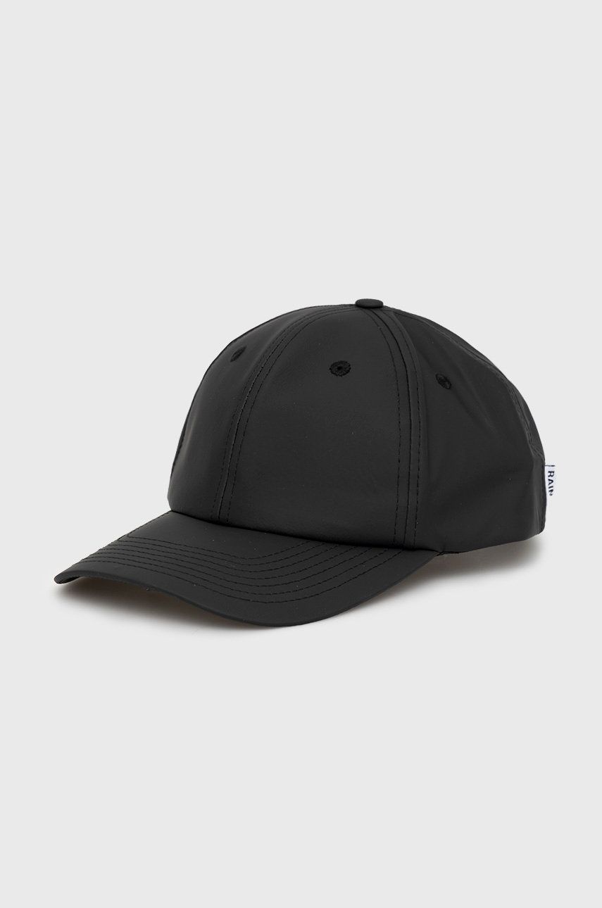 Rains șapcă 13600 Cap culoarea negru, neted 13600.01-01.Black