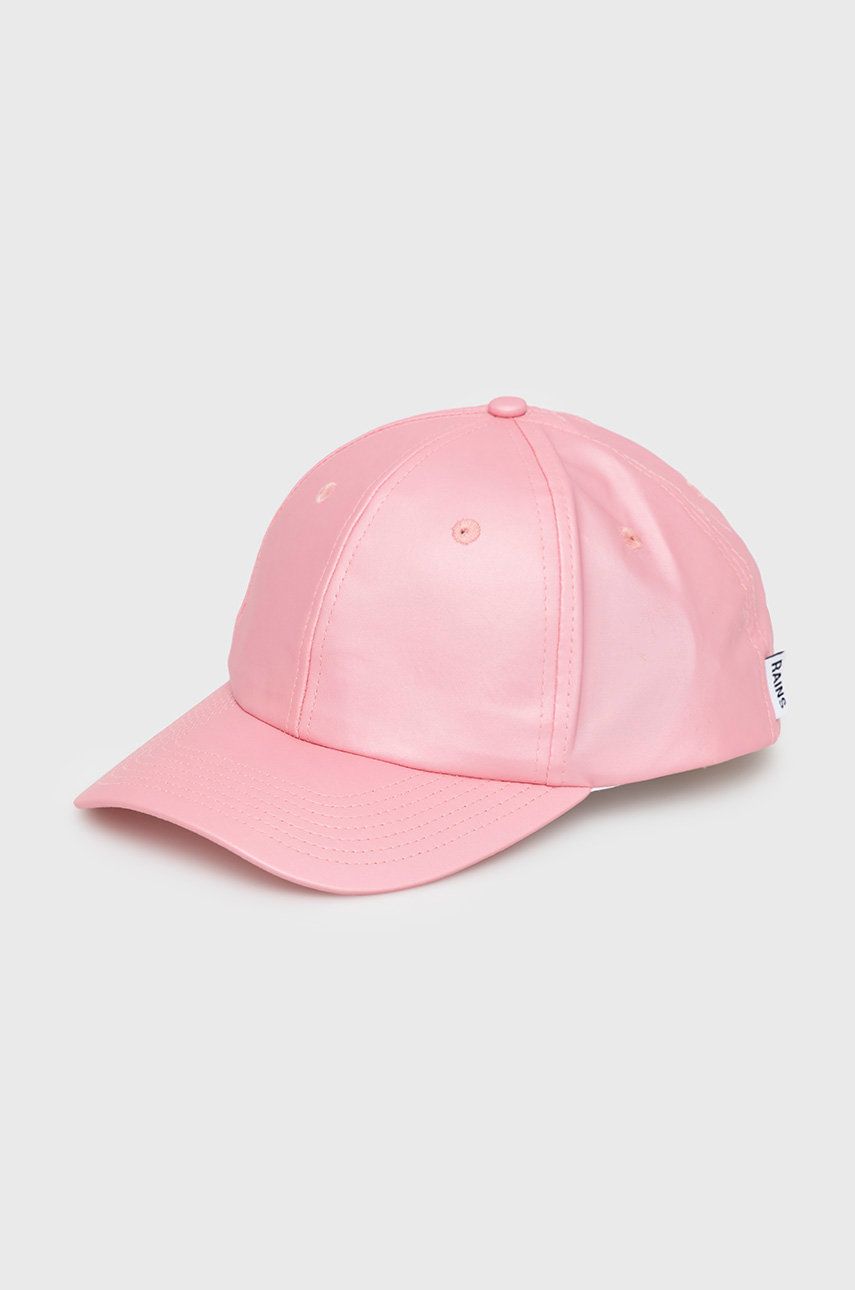 Rains czapka z daszkiem 13600 Cap kolor różowy gładka