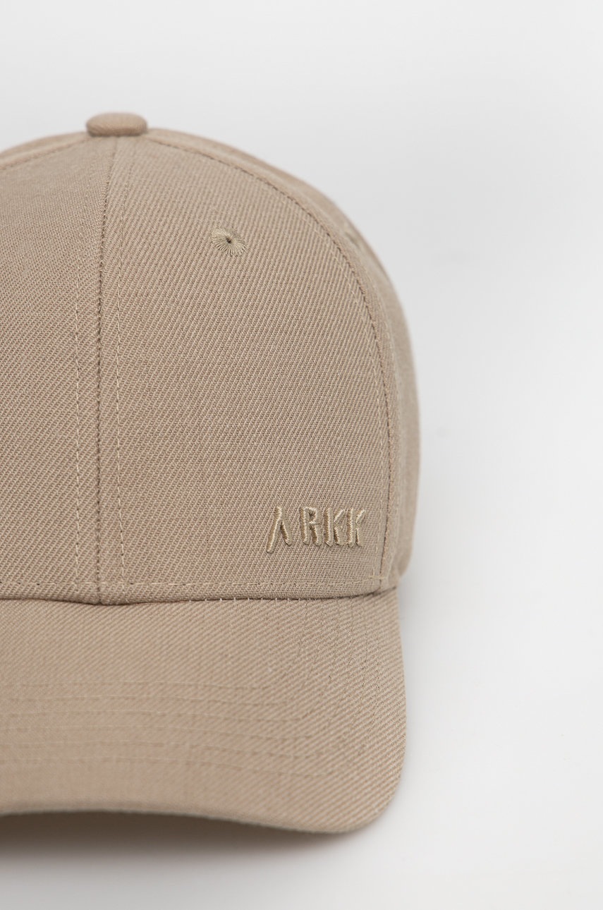 

Кепка из смесовой шерсти Arkk Copenhagen цвет бежевый однотонная