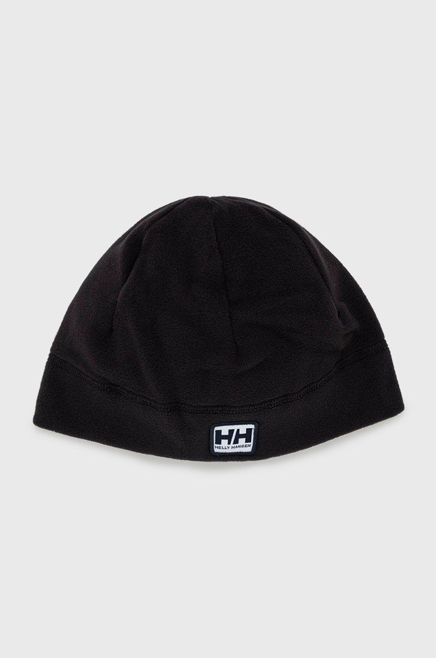 Čepice Helly Hansen černá barva, z tenké pleteniny - černá -  100% Recyklovaný polyester