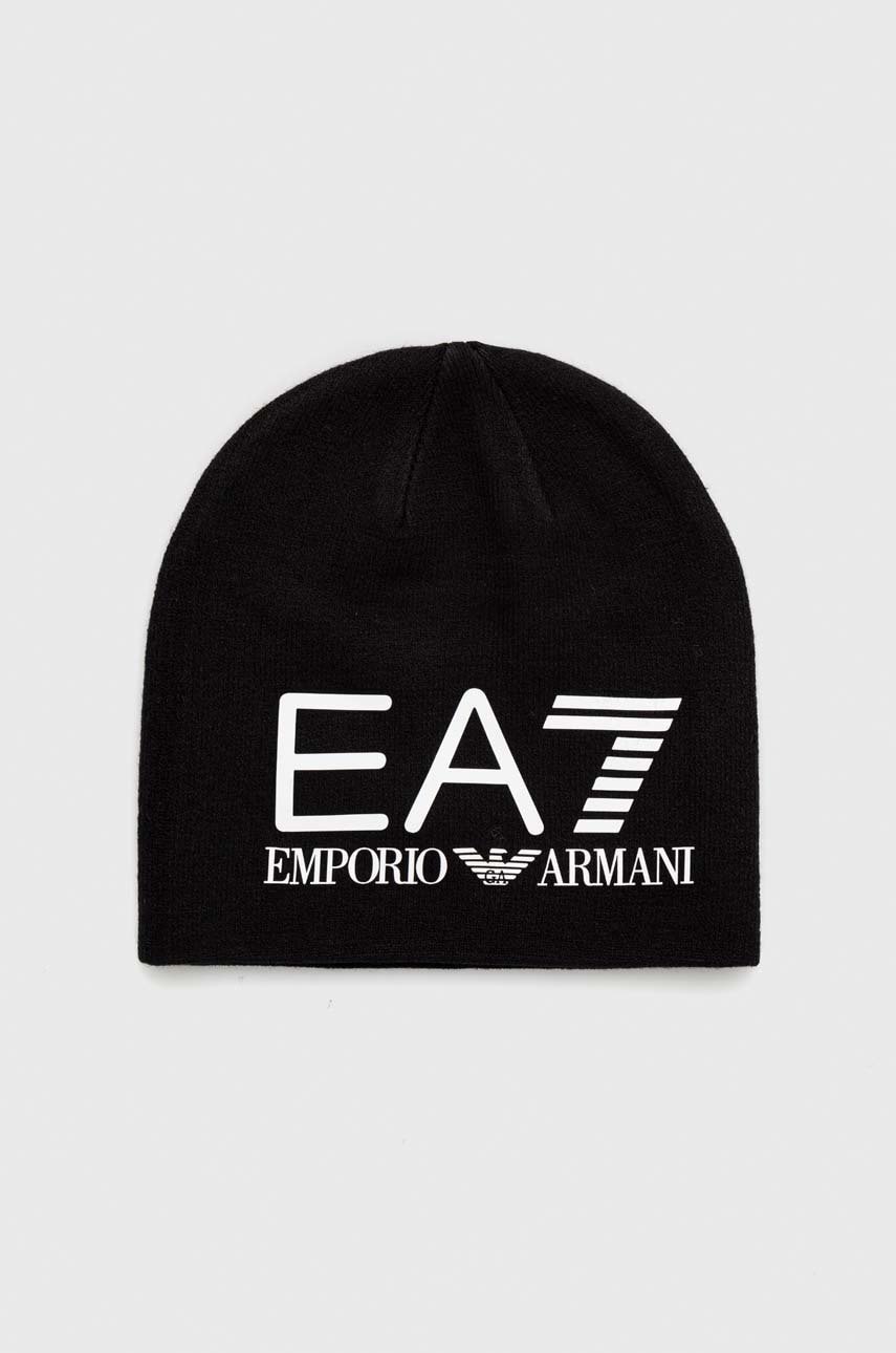 Ea7 emporio armani caciula culoarea negru,
