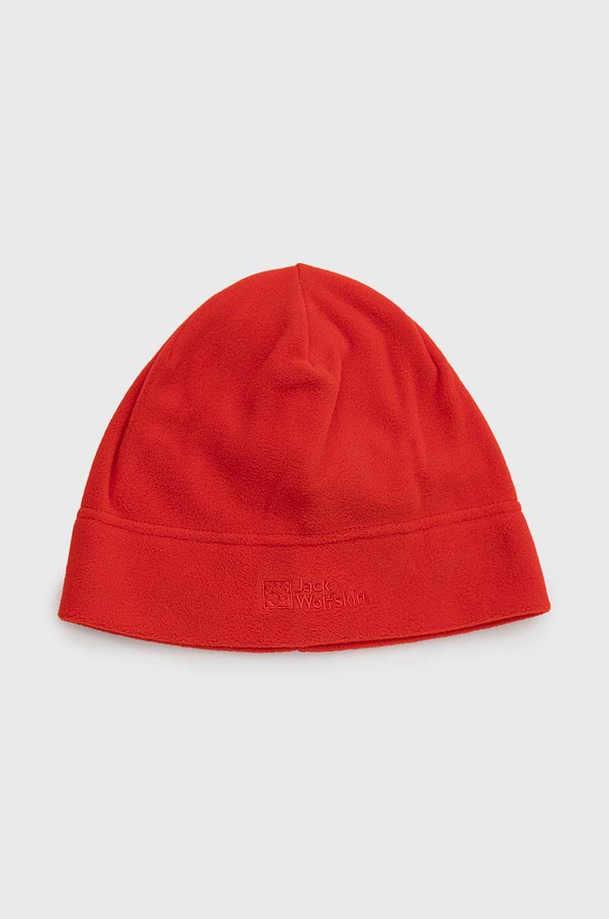 Čepice Jack Wolfskin červená barva, z tenké pleteniny - červená - 100 % Polyester
