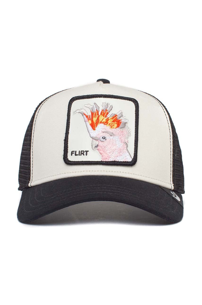 Goorin bros sapca the flirty bird culoarea alb, cu imprimeu