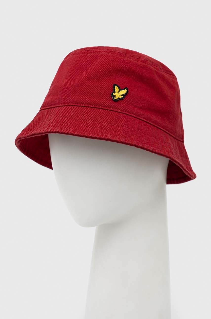 

Памучна капела Lyle & Scott в червено от памук, Червен