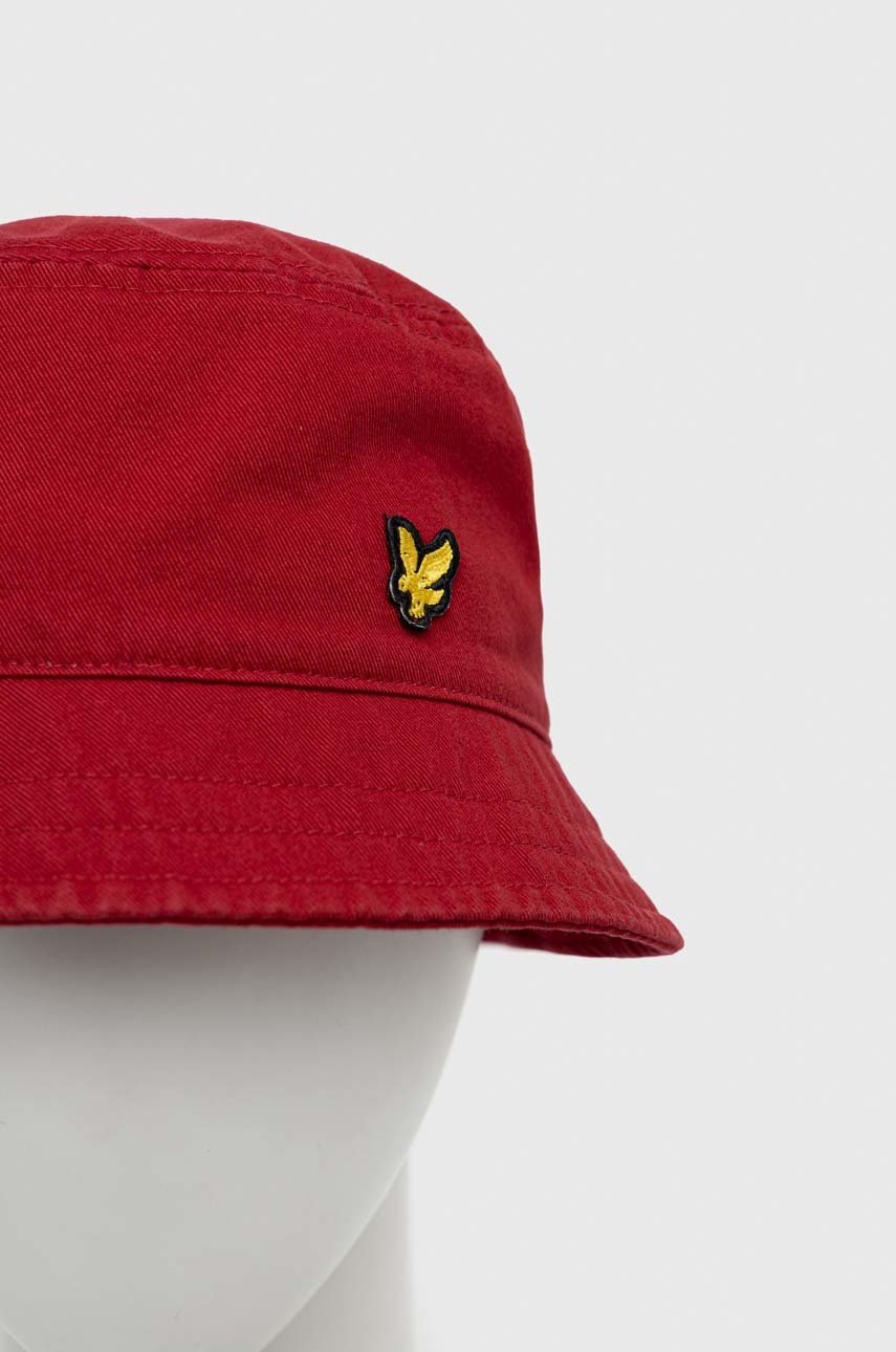 

Бавовняний капелюх Lyle & Scott колір червоний з бавовни