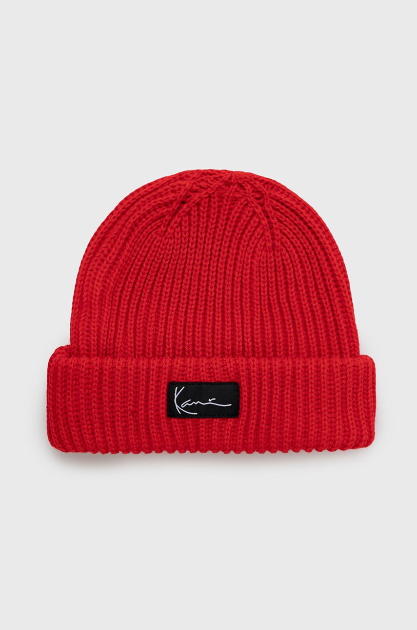 Karl kani caciula culoarea rosu, din tricot gros