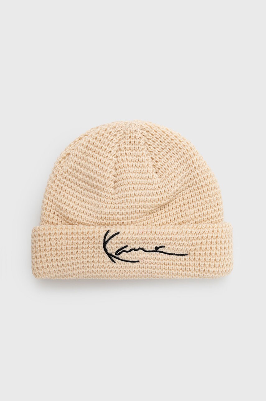 Karl kani caciula culoarea bej, din tricot gros