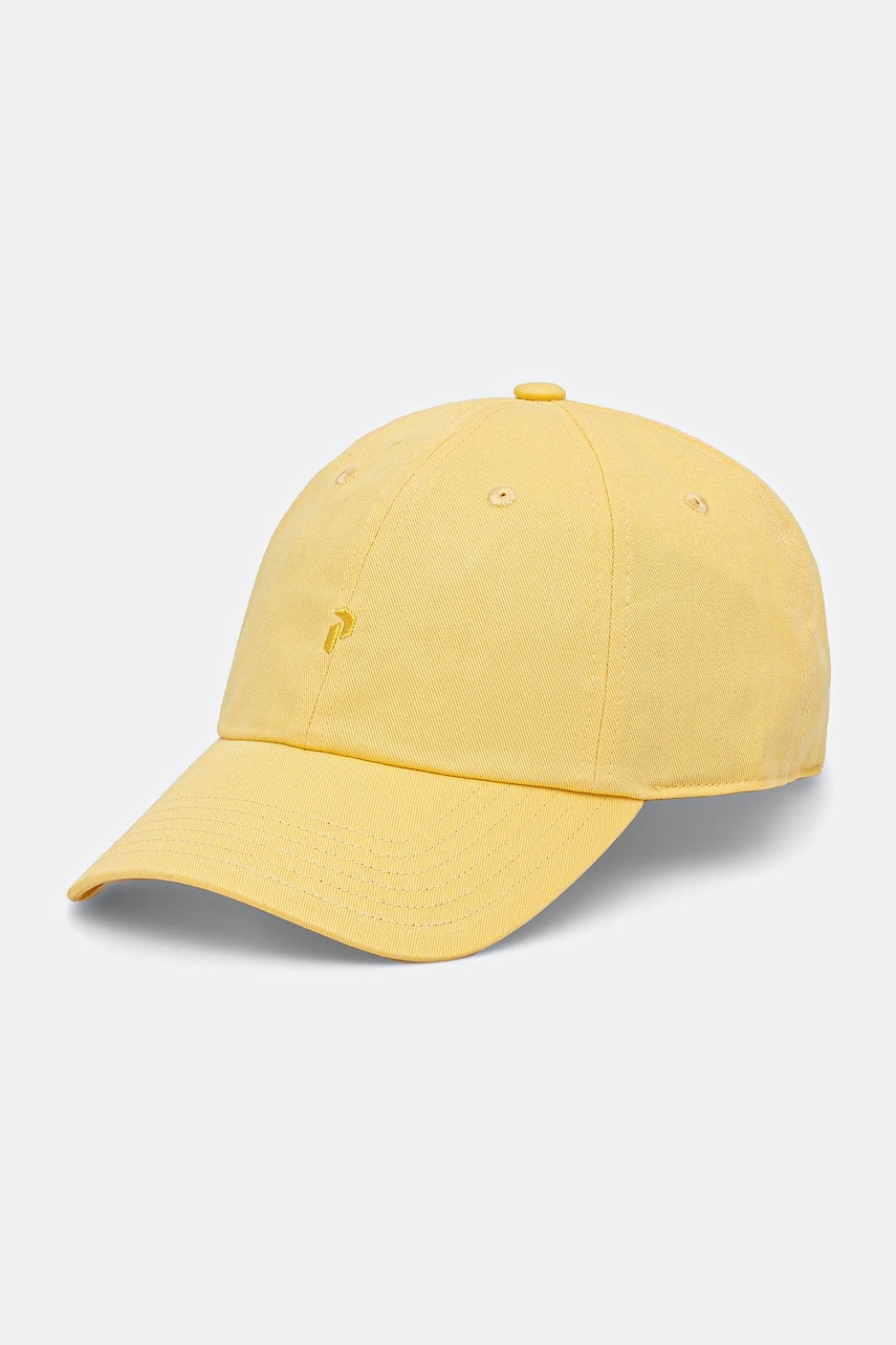 Peak Performance șapcă de baseball din bumbac culoarea galben, neted Peak Performance șapcă de baseball din bumbac culoarea galben, neted