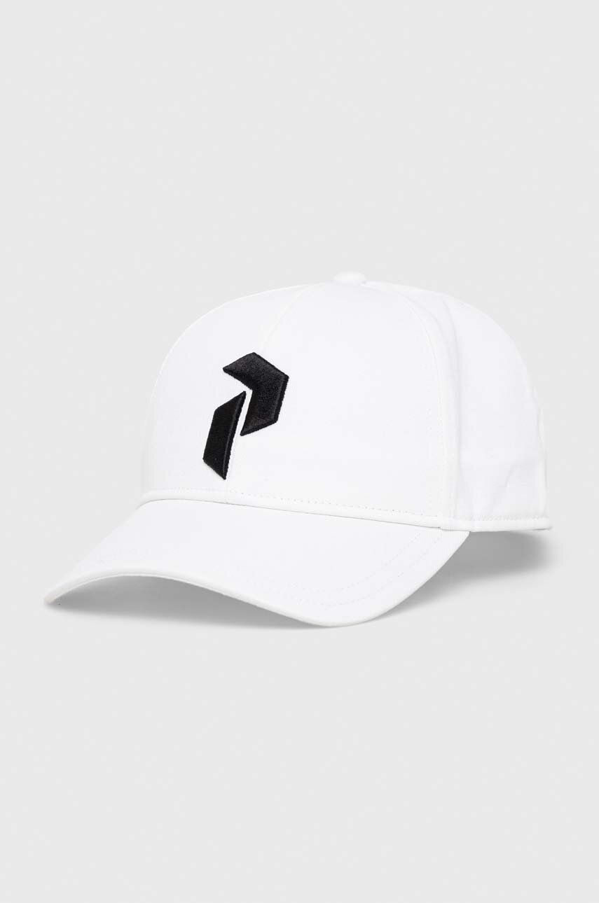 Peak Performance șapcă de baseball din bumbac culoarea alb, cu imprimeu