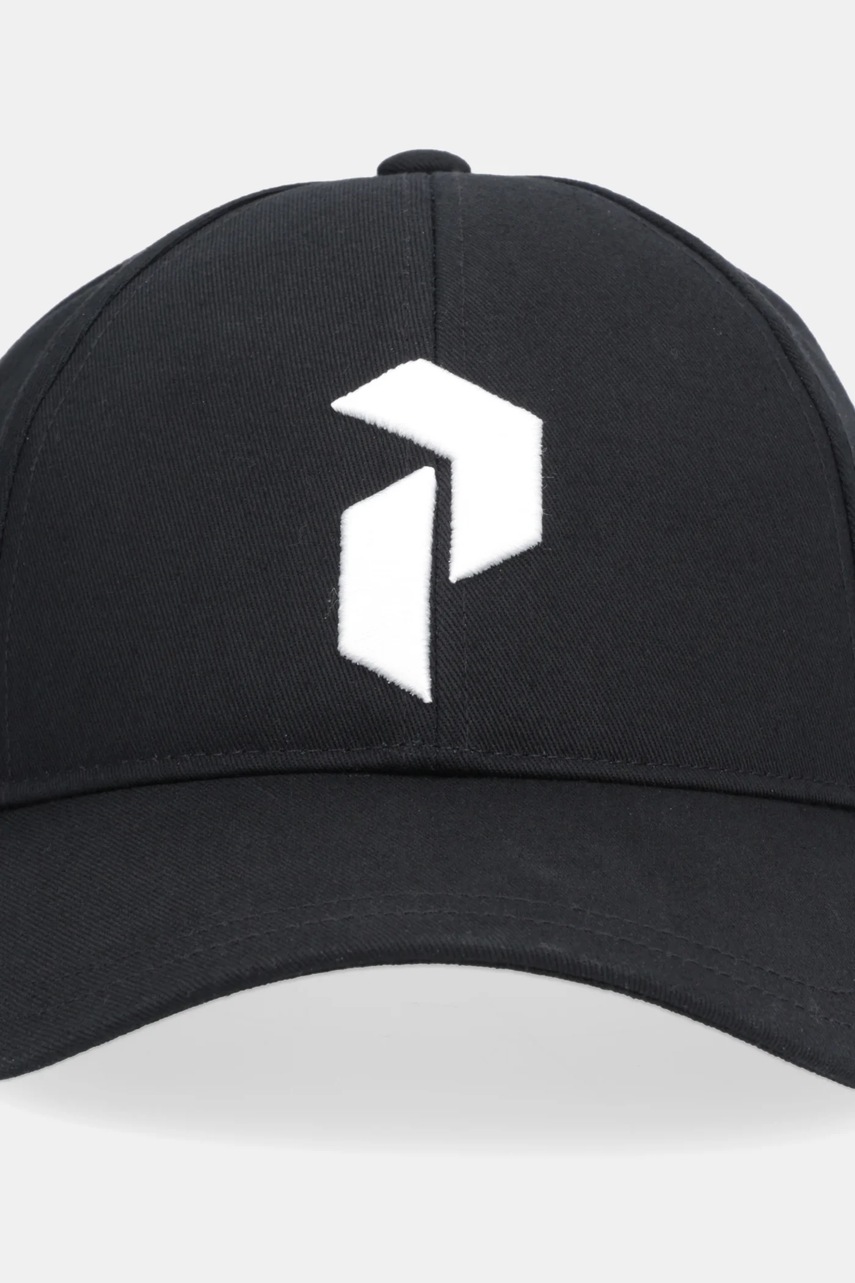 Хлопковая кепка Peak Performance цвет чёрный с аппликацией