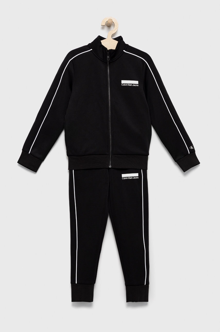 

Детски анцуг Calvin Klein Jeans в черно, Черен