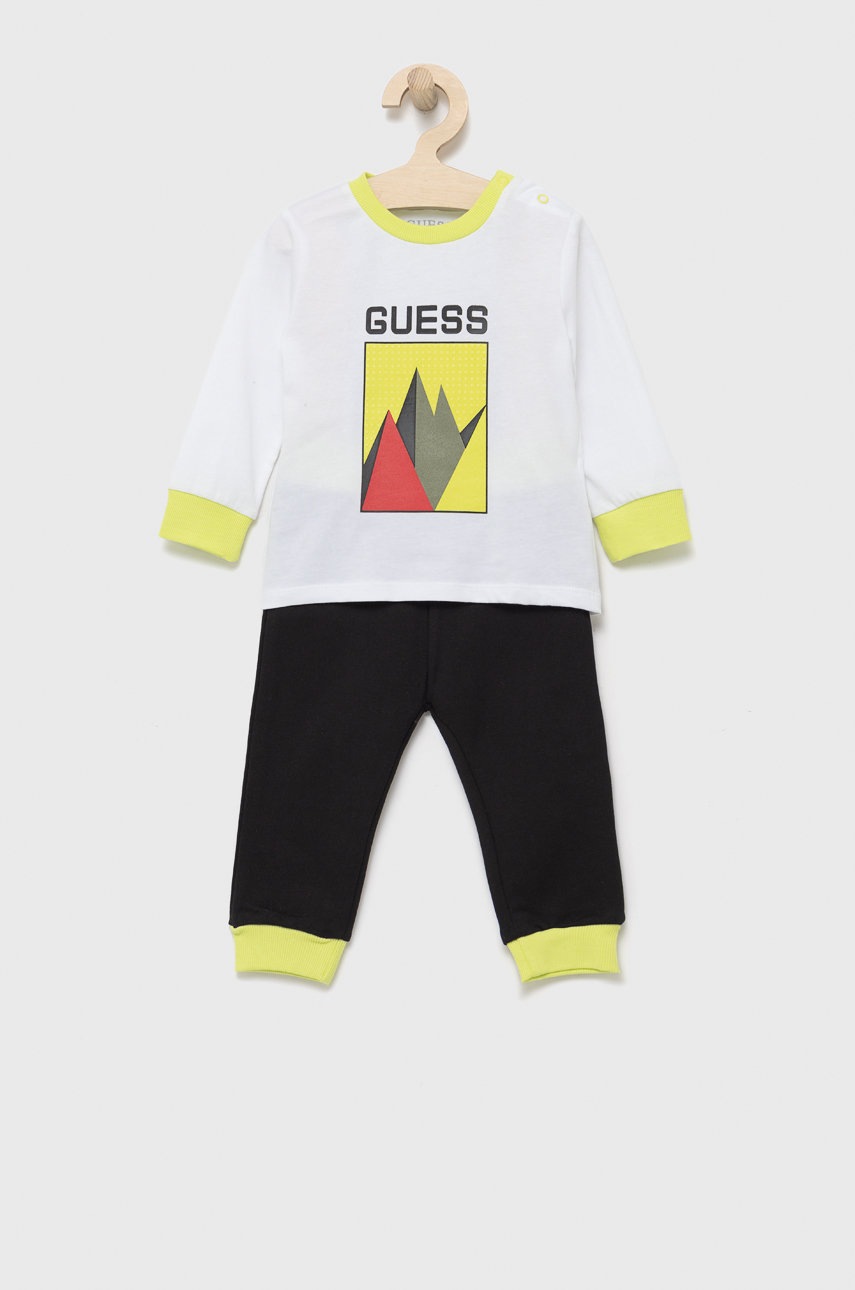 Дитячий бавовняний комплект Guess колір білий Дитячий бавовняний комплект Guess колір білий