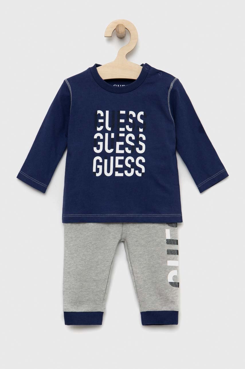 

Бебешки памучен комплект Guess в тъмносиньо, Тъмносин