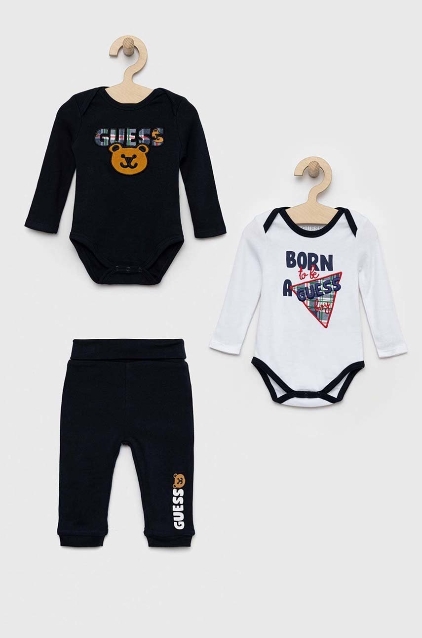 

Бебешки памучен комплект Guess в тъмносиньо, Тъмносин