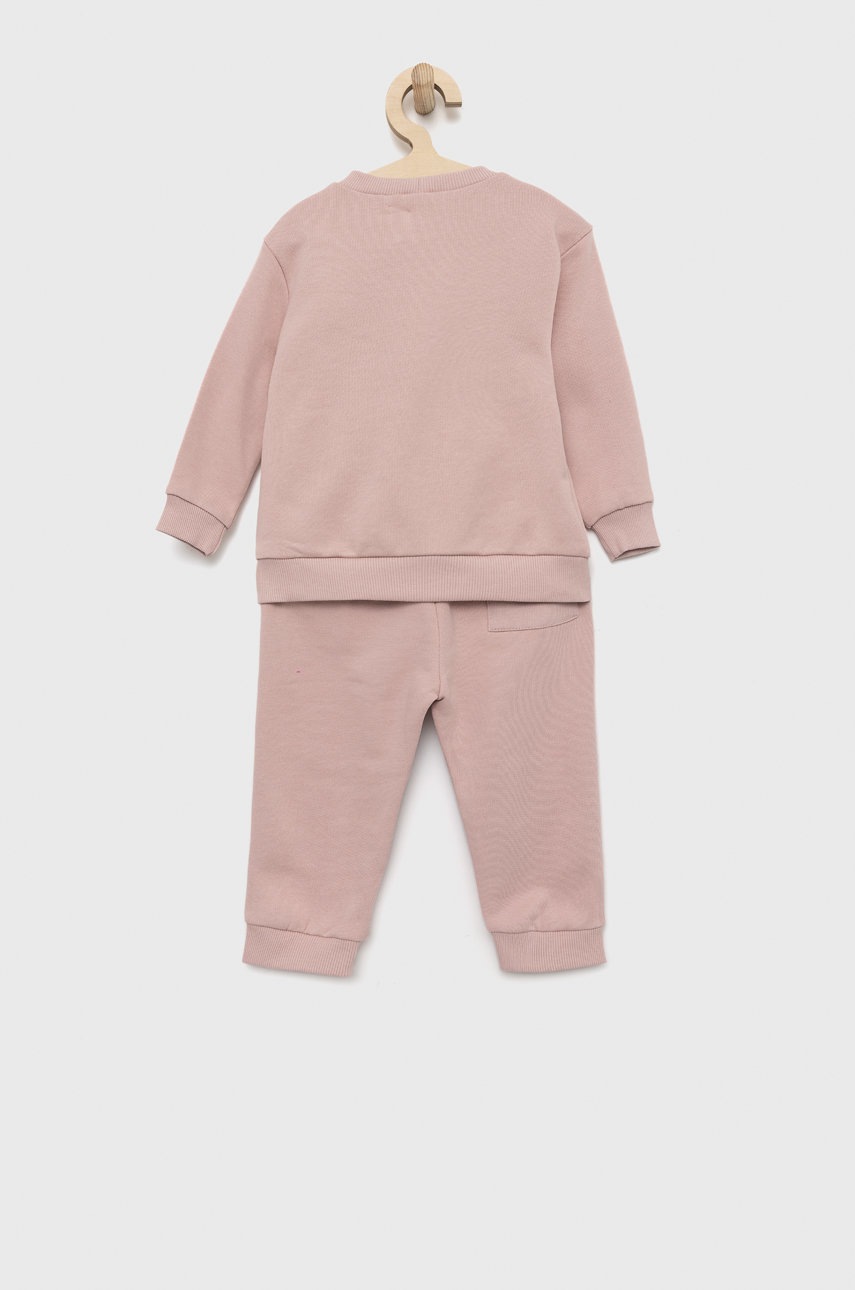 

Детский хлопковый спортивный костюм United Colors of Benetton цвет розовый