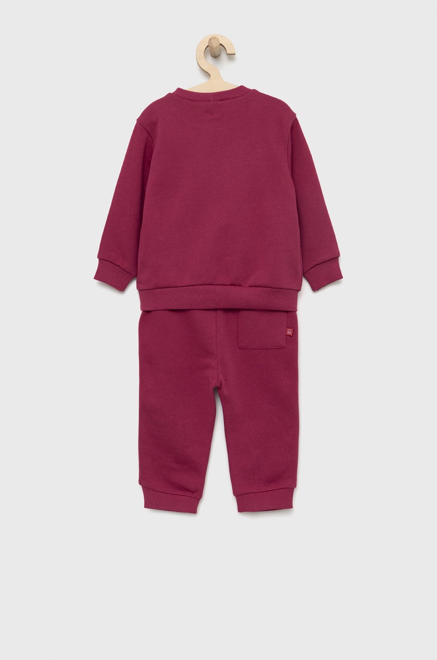 

Дитячий бавовняний спортивний костюм United Colors of Benetton колір фіолетовий